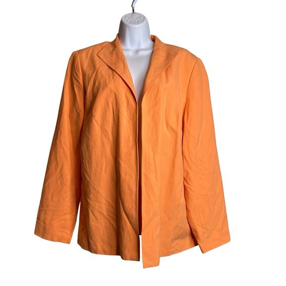 Coldwater Creek Womens Orange Silk Linen Blend Open Front Blazer Size 1X Coastal - Picture 1 of 11